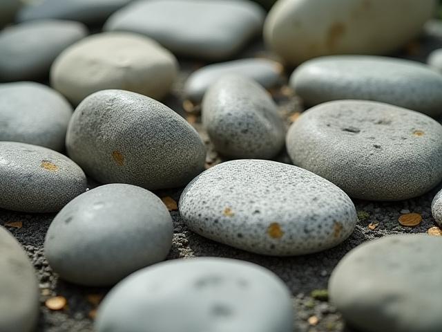 表情豊かな庭石のクローズアップ