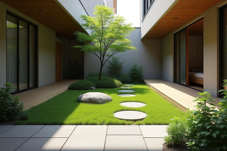 都市型住宅の中庭