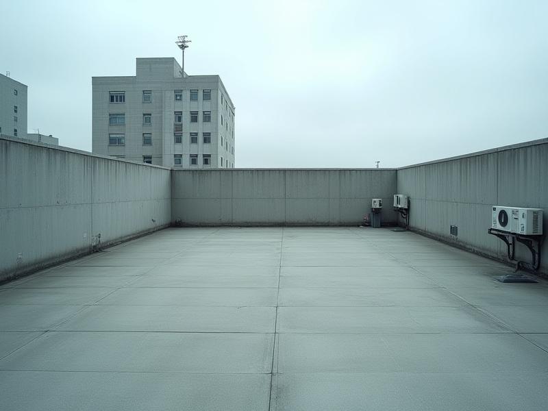 新橋ビジネスセンター屋上庭園のビフォー写真：無機質なコンクリートの屋上