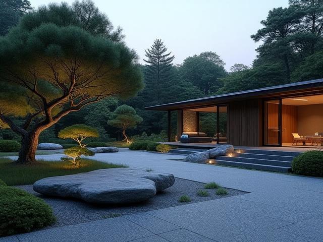 伝統的な日本庭園を現代的に解釈した美しい庭のデザイン