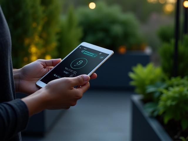 タブレットで管理される最先端のスマートガーデン