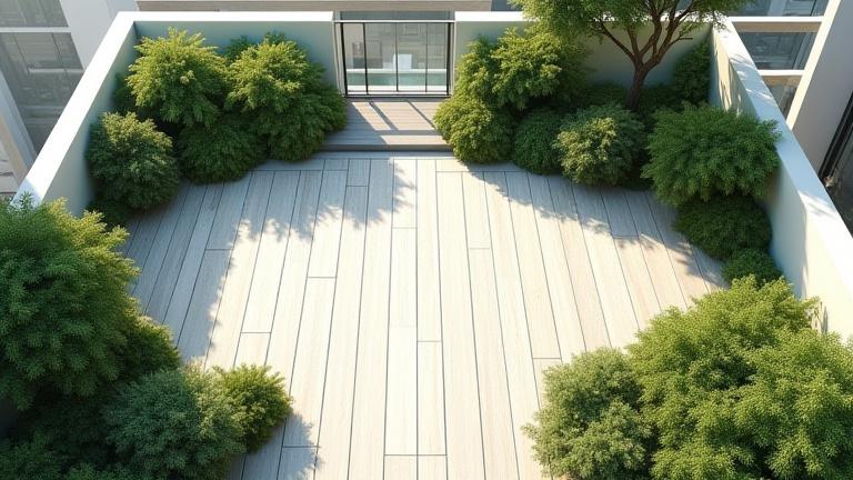 美しい屋上庭園の鳥瞰図