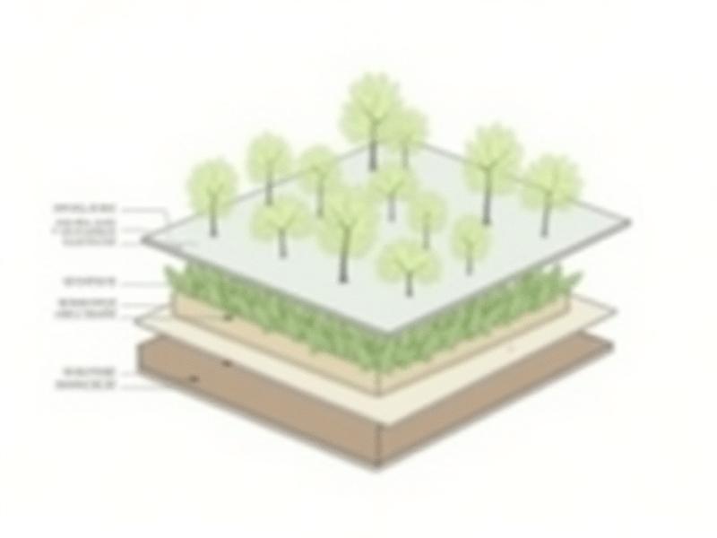 屋上緑化の軽量土壌型システム断面図