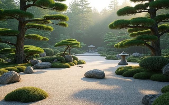 静謐な日本庭園の風景